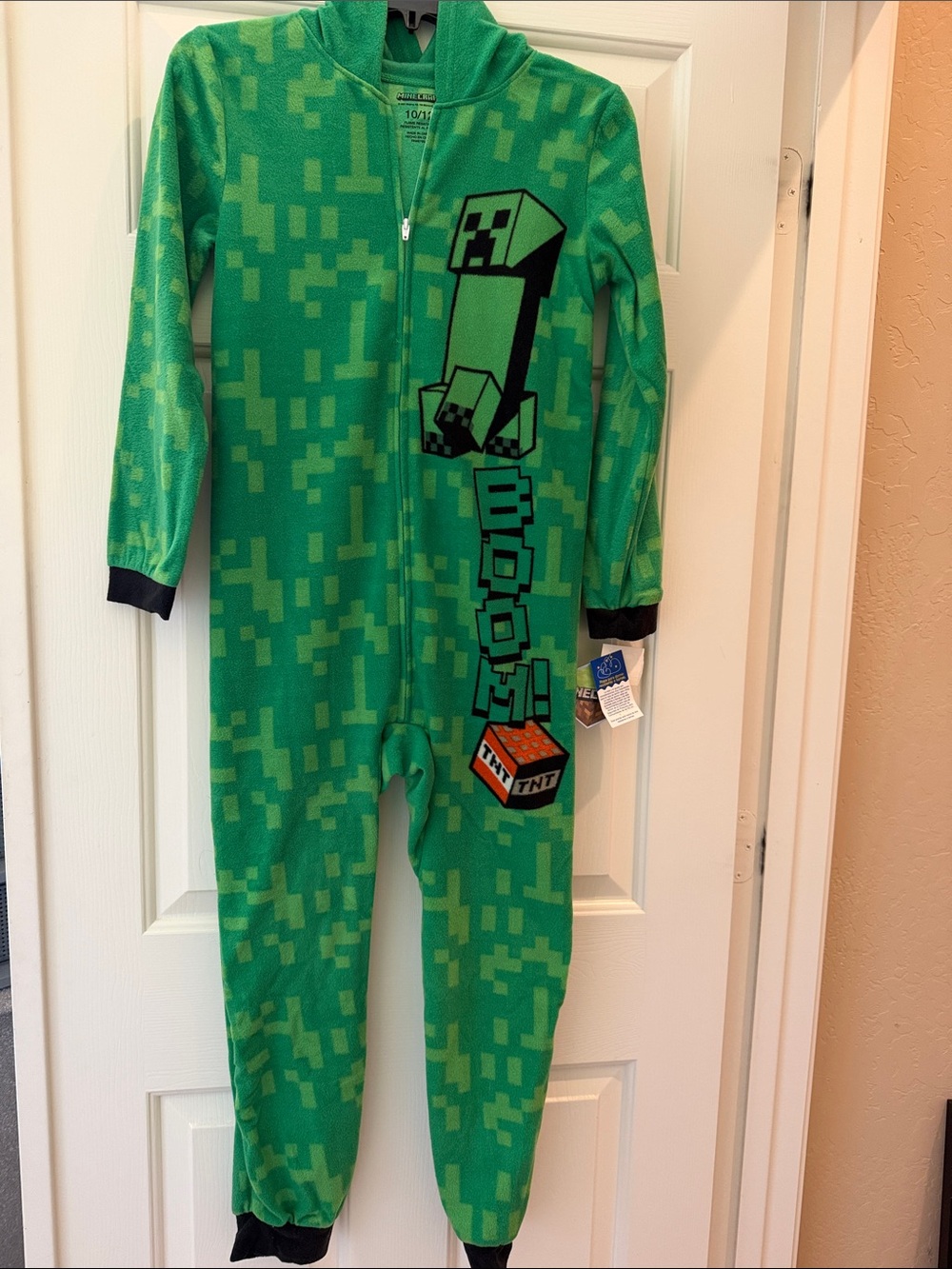 Boys Green Creeper Graphic One-Piece Pajamas